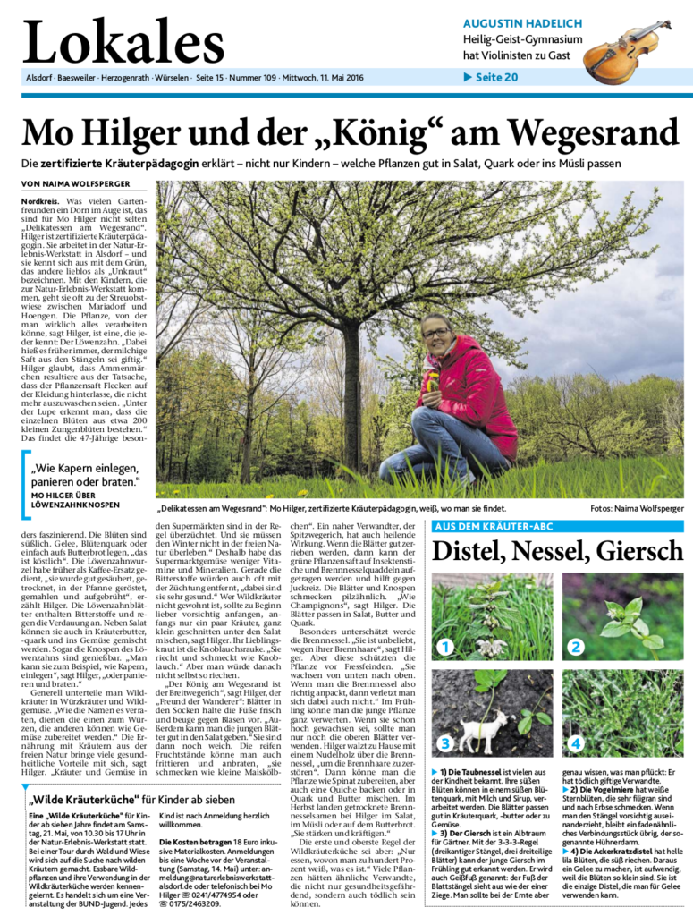 Presse: Aachener Zeitung Und Aachener Nachrichten Vom 11.05.2016 ...